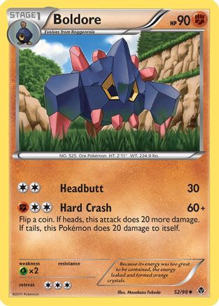 Image of Boldore (52) 052  - Reverse Holofoil Emerging Powers - Uncommon