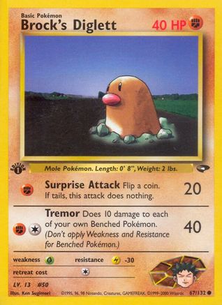 Image of Brock's Diglett 067/132  - 1st Edition Gym Challenge - Common