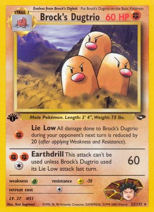 Image of Brock's Dugtrio 022/132  - Unlimited Gym Challenge - Rare