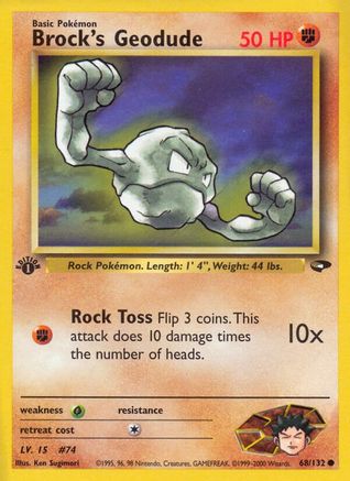 Image of Brock's Geodude 068/132  - 1st Edition Gym Challenge - Common