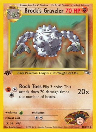 Image of Brock's Graveler 040/132  - Unlimited Gym Heroes - Uncommon