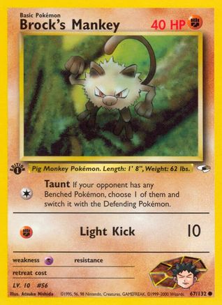 Image of Brock's Mankey (67) 067/132  - Unlimited Gym Heroes - Common