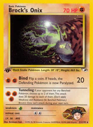 Image of Brock's Onix (21) 021/132  - 1st Edition Gym Heroes - Rare