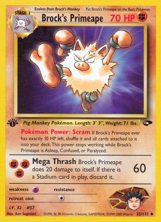 Image of Brock's Primeape 035/132  - Unlimited Gym Challenge - Uncommon