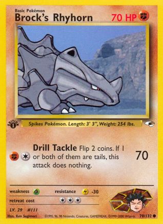 Image of Brock's Rhyhorn (70) 070/132  - Unlimited Gym Heroes - Common