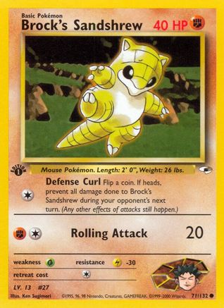 Image of Brock's Sandshrew (71) 071/132  - 1st Edition Gym Heroes - Common