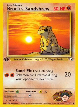 Image of Brock's Sandshrew (72) 072/132  - 1st Edition Gym Heroes - Common