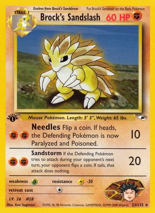 Image of Brock's Sandslash 023/132  - 1st Edition Gym Heroes - Rare