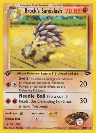 Image of Brock's Sandslash 036/132  - 1st Edition Gym Challenge - Uncommon