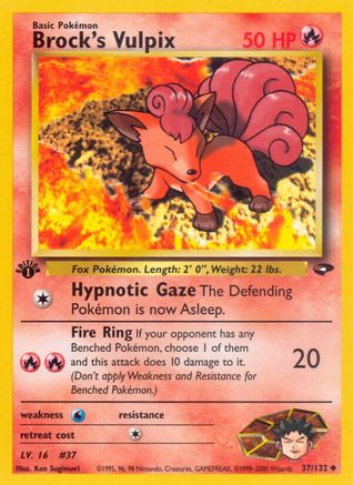 Image of Brock's Vulpix 037/132  - 1st Edition Gym Challenge - Uncommon