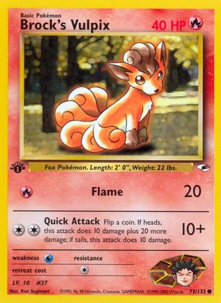 Image of Brock's Vulpix 073/132  - Unlimited Gym Heroes - Common