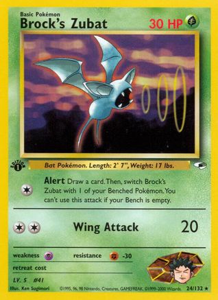 Image of Brock's Zubat (24) 024/132  - 1st Edition Gym Heroes - Rare