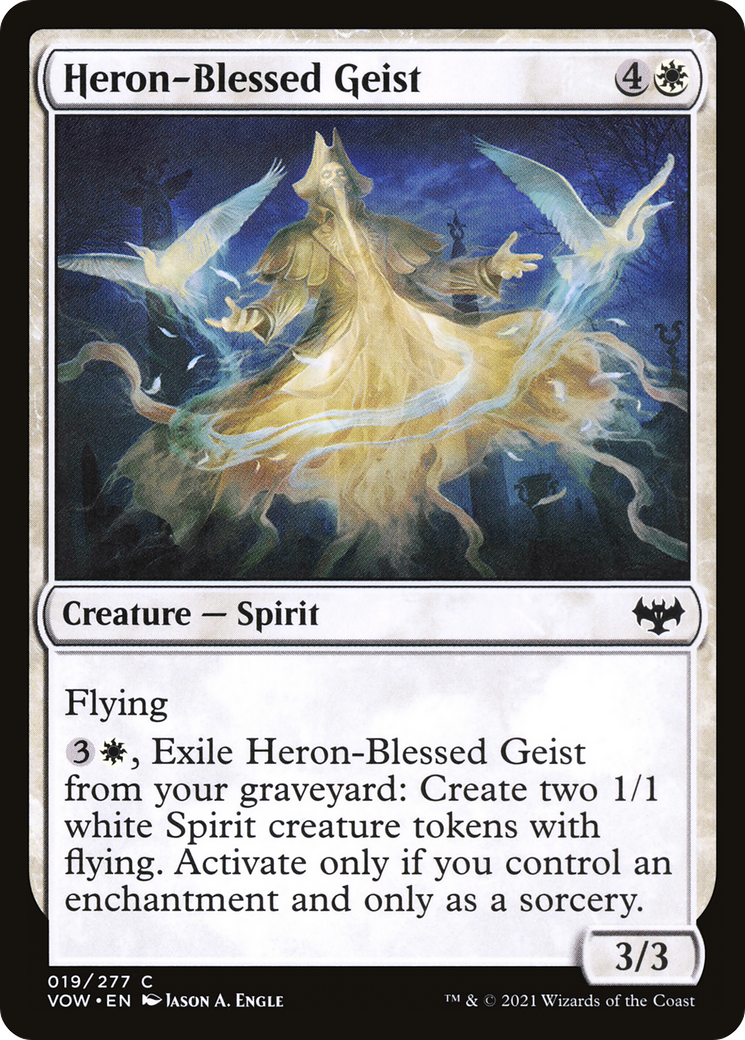 Image of Heron-Blessed Geist (VOW-019) - Innistrad: Crimson Vow Foil