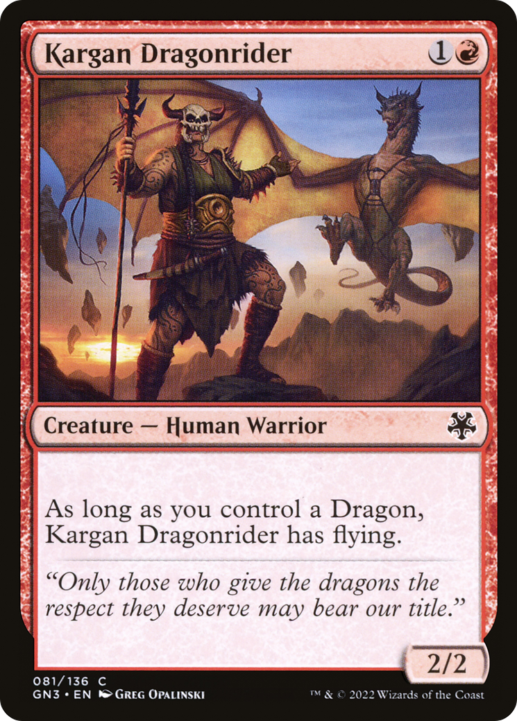 Image of Kargan Dragonrider (GN3-081) - Game Night: Free-for-All