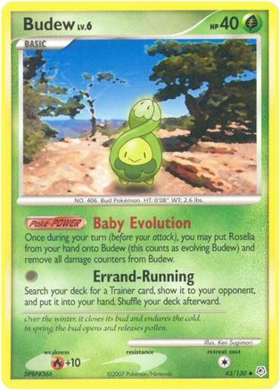 Image of Budew 043/130  - Reverse Holofoil Diamond and Pearl - Uncommon