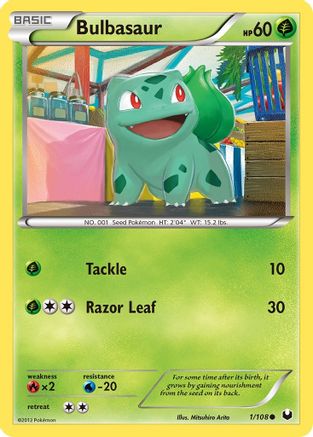 Image of Bulbasaur 001/108  - Reverse Holofoil Dark Explorers - Common