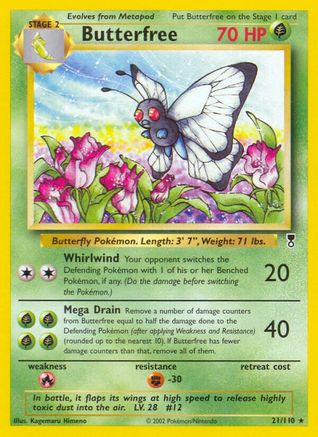 Image of Butterfree 021  - Reverse Holofoil Legendary Collection - Rare