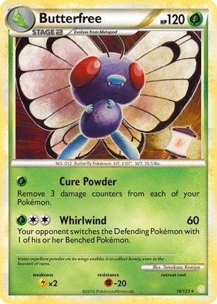Image of Butterfree 016/123  - Reverse Holofoil HeartGold SoulSilver - Rare