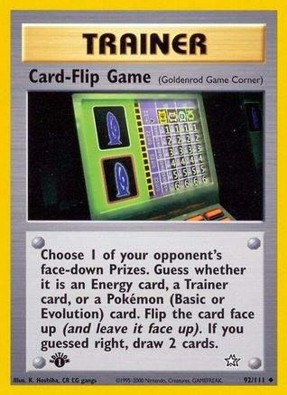 Image of Card-Flip Game (Goldenrod Game Corner) 092/111  - 1st Edition Neo Genesis - Uncommon