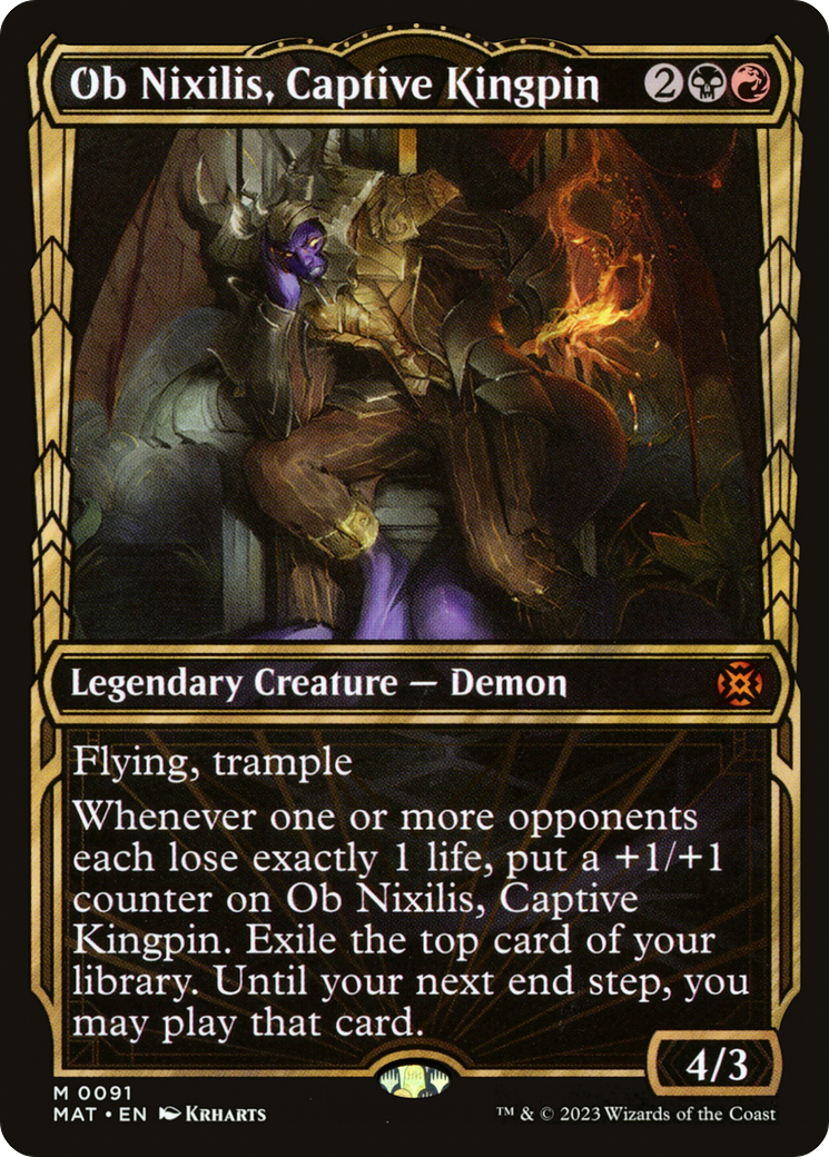 Image of Ob Nixilis, Captive Kingpin (Showcase) (MAT-091) - March of the Machine: The Aftermath: (Showcase) Foil