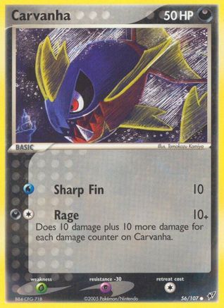 Image of Carvanha 056/107  - Reverse Holofoil Deoxys - Common