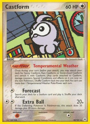 Image of Castform 030  - Reverse Holofoil Hidden Legends - Uncommon