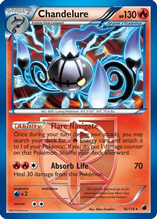 Image of Chandelure (Team Plasma) 016  - Reverse Holofoil Plasma Freeze - Holo Rare