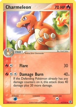 Image of Charmeleon 031/112  - Reverse Holofoil FireRed & LeafGreen - Uncommon