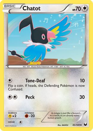 Image of Chatot 085  Dark Explorers - Uncommon