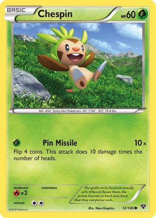 Image of Chespin 012/146  - Reverse Holofoil XY Base Set - Common