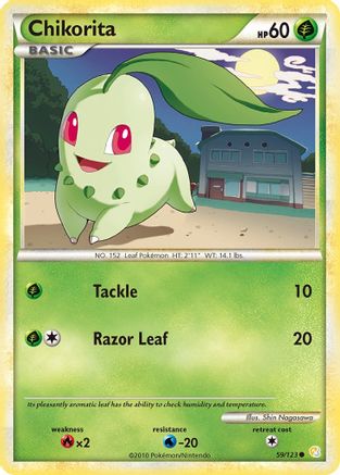 Image of Chikorita 059/123  - Reverse Holofoil HeartGold SoulSilver - Common