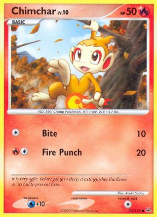 Image of Chimchar 070/127  - Reverse Holofoil Platinum - Common