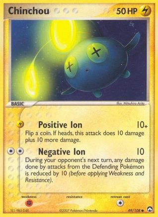 Image of Chinchou 049  - Reverse Holofoil Power Keepers - Common