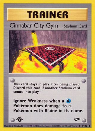 Image of Cinnabar City Gym 113/132  - Unlimited Gym Challenge - Uncommon