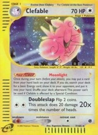 Image of Clefable (7) 007  - Reverse Holofoil Expedition - Holo Rare