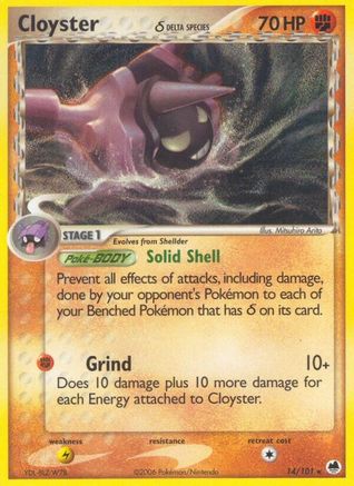 Image of Cloyster (Delta Species) 014/101  - Reverse Holofoil Dragon Frontiers - Rare