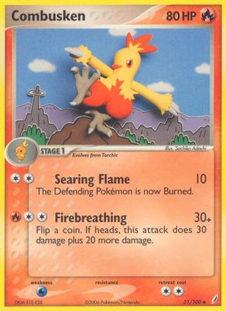 Image of Combusken 031/100  - Reverse Holofoil Crystal Guardians - Uncommon