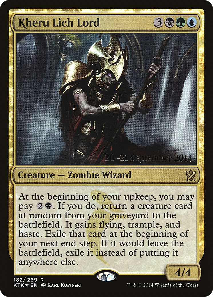 Image of Kheru Lich Lord (PRE-182S) - Khans of Tarkir Promos Foil