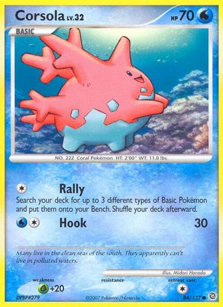 Image of Corsola 084  - Reverse Holofoil Secret Wonders - Common