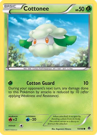Image of Cottonee (10) 010  - Reverse Holofoil Emerging Powers - Common