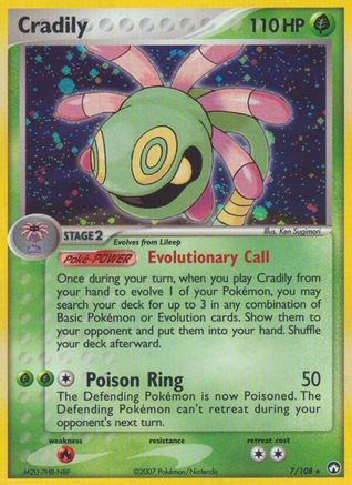Image of Cradily 007  - Holofoil Power Keepers - Holo Rare