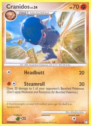 Image of Cranidos 043  - Reverse Holofoil Mysterious Treasures - Uncommon