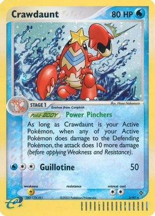 Image of Crawdaunt 003/97  - Reverse Holofoil Dragon - Holo Rare