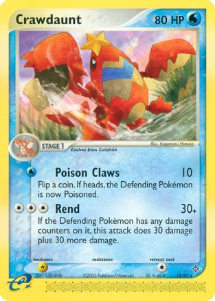 Image of Crawdaunt 013/97  - Reverse Holofoil Dragon - Rare