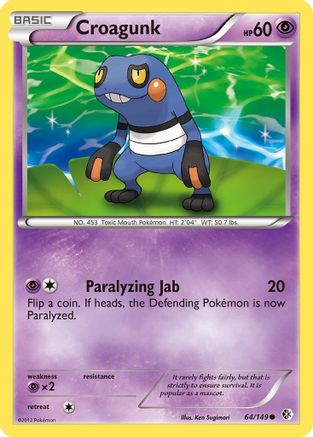 Image of Croagunk (64) 064  - Reverse Holofoil Boundaries Crossed - Common