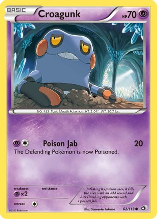 Image of Croagunk 062  - Reverse Holofoil Legendary Treasures - Common
