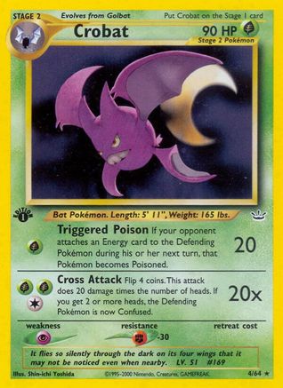 Image of Crobat 004/64  - 1st Edition Holofoil Neo Revelation - Holo Rare