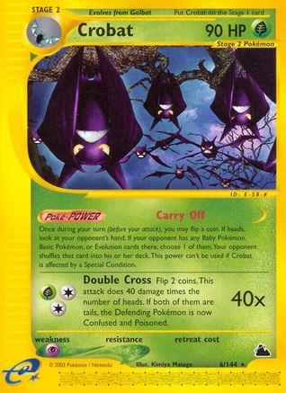 Image of Crobat (6) 006  - Reverse Holofoil Skyridge - Rare