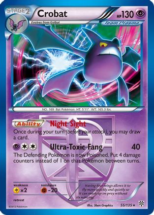 Image of Crobat (Team Plasma) 055/135  - Reverse Holofoil Plasma Storm - Holo Rare