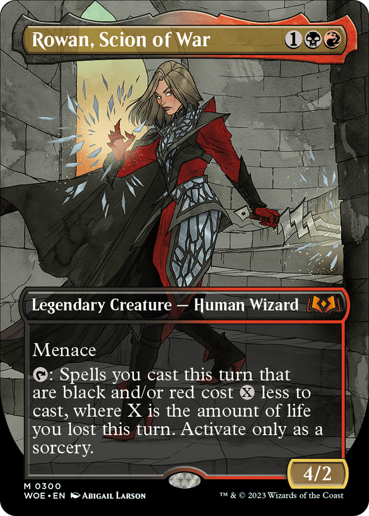 Image of Rowan, Scion of War (Borderless) (WOE-300) - Wilds of Eldraine (Borderless) Foil